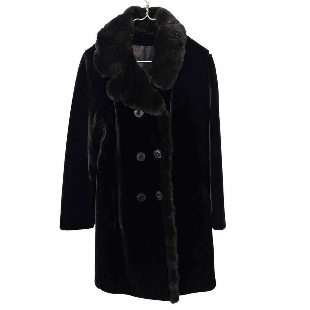 Vintage Estate Sale Aleutian Black Faux Fur Fancy Coat